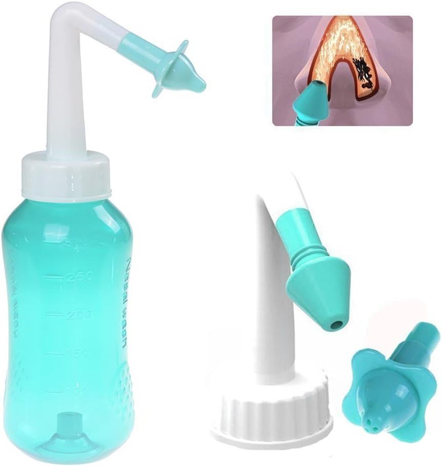 JUNTING 300ML Nasal Rinsing Nose Wash System Neti Pot for Allergic Rhinitis, Nasal Nose Wash Bottle Nasal Cleanse