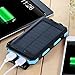 Taoxiwave Solar Charger Power Bank 20000mAh Waterproof Portable External Backup Battery Charger Built-in Dual USB/Flashlight and Compass for All Cell Phone and Electronic Devices (Black & Blue)