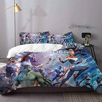 WomHouse 1 Duvet Cover and 2 Pillowcases Spiderman Heroes K D Light-Weight Microfiber Duvet Cover Set Bedding 3 Piece Duvet Cover Set Full