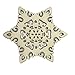 Mziart Set of 6 Snowflake Wood Coasters for Drinks and Coffee, Christmas Cup Mat, Gift Worthy
