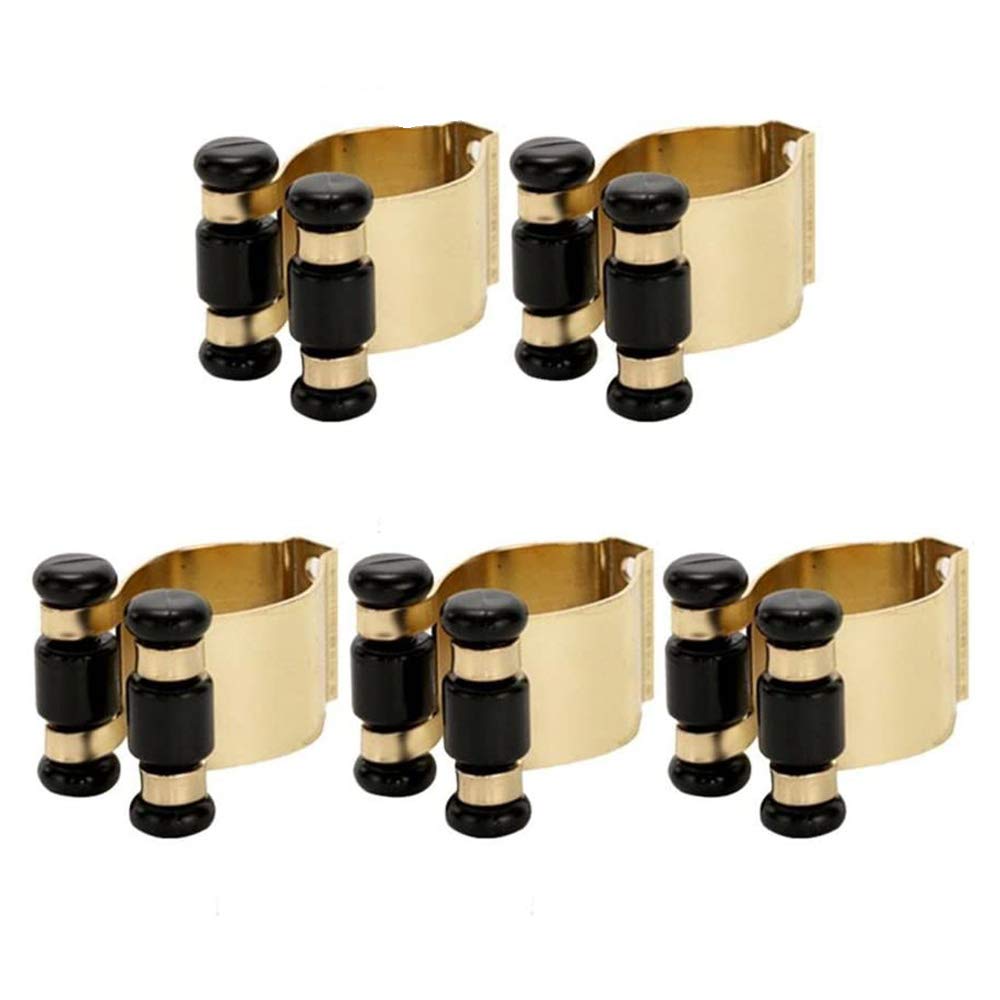 POFET 5pcs Portable Golden Metal Pool/Billiards Cue Wall Mount Stick Holder