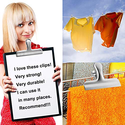 12 Pack Chip Bag Clips-4.7 Inches Wide,Larger and Sturdy Stainless Steel Heavy-Duty Food Bags Clamps.All-Purpose Air Tight Seal Grip Clips for Coffee,Bread,Tea Bags.Office Home Kitchen School Usage. - Thumbnail 3
