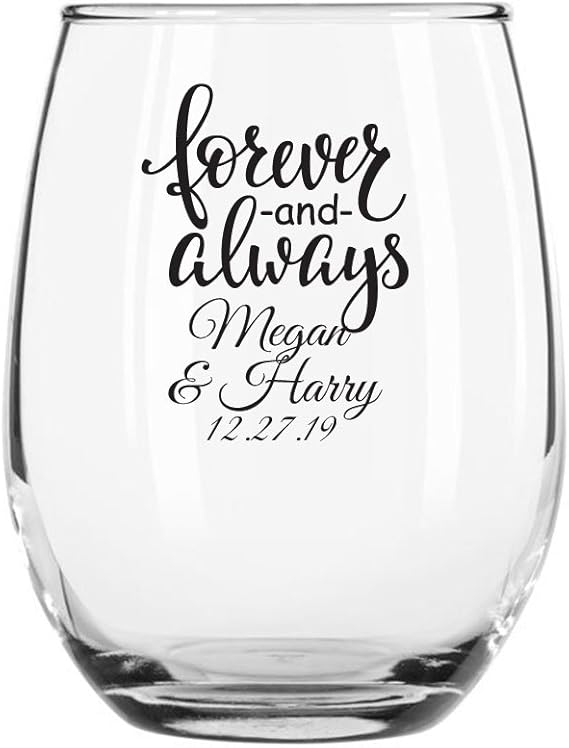 72 Pack Personalized Color Printed 9 Ounce Stemless Wine