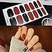 WOKOTO 6 Sheets Glitter Nail Polish Stickers Tips with 1Pcs Nail File Lattice Adhesive Nail Art Wraps Decal Strips Manicure Kits