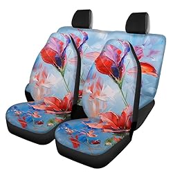 Semiouray Retro Iris Floral Anti-Slip Car Seat