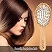 Natural Wooden Hair Brush, Best Bamboo Paddle and Bristle Detangling Hairbrush with Mini Travel Brush Set for Women Men and Kids, for Thick Fine Straight Curly Wavy Dry and Wet Hair
