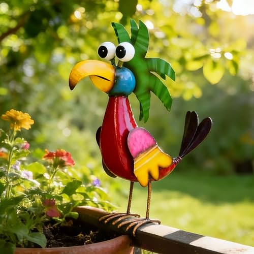 Ultym 19.7" Unique Cartoon Tiki Bird Decor, Handcrafted Large Parrot Sculpture…