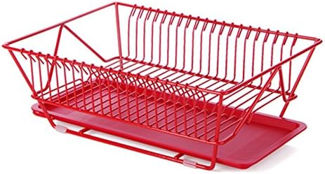 Kitchen Drain Rack Bowl Shelf Storage Rack Dish Racks Drainage Baskets ( Color : Red )