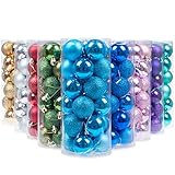 KI Store 24 Pcs Shatterproof Christmas Balls Tree Ornaments (2.36 inches, Blue)
