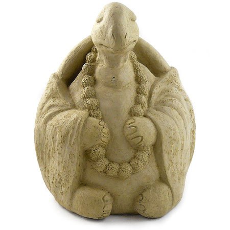 Meditating Turtle - Cast Stone Garden Sculpture : large size, antique stone finish - Thumbnail 2