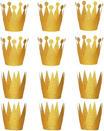 Shindel Gold Crown Hats 12Pcs Party Crown Hats Caps For Birthday Wedding Celebration