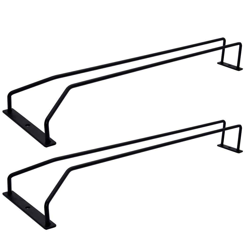 ZOOHOT Black Wine Glass Rack, Stemware Rack, Wire Hanging Rack, Under Cabinet Metal Wine Glass Holder 2 Pack