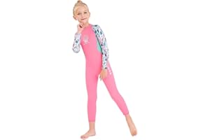 SKYONE Kids Girls Boys Wetsuit Full Body Neoprene Thermal Swimsuit 2.5MM for Toddler Youth Children Teen, Long Sleeve Child Scuba Diving Surf Suit One Piece Sun Protection for Water Sports