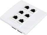 6 Port Cat 6 Ethernet Wall Plate Female to Female Detachable Jacks for Home Work view 8