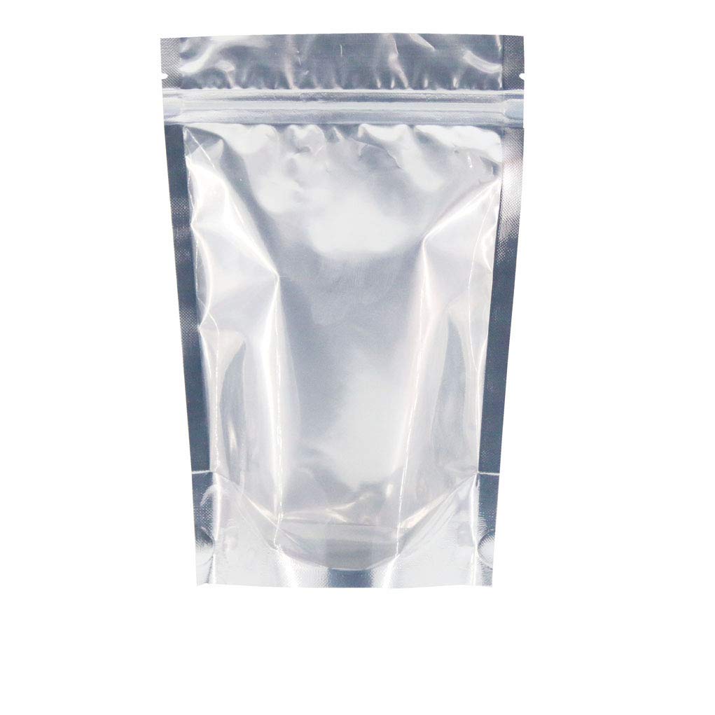 SumDirect 50Pcs 12x18cm Reusable Aluminium Foil Resealable Zipper Stand Up Food Pouch Bag with Notch for Food Storage (4.7"x 7")