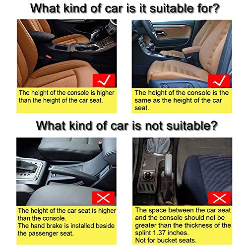 image for LILER Car Elbow Support Pads and Seat Pockets, Car Console Side Organi