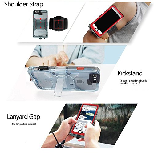 UWEAR Waterproof Case for iphone 8 iphone 7 with Armband Belt,Running Swimming Diving Protective Case Cover,Shockproof / Dropproof / snowproof for Outdoor Water Sports (4.7 inch only) - Thumbnail 5