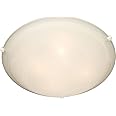 Malaga-3 Light Flush Mount in Transitional style-16 Inches Wide by 4 inches high-White Finish-Marble Glass Color