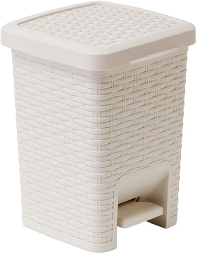 Addis Rattan Effect 6L Bathroom Bin Cream Calico Linen
