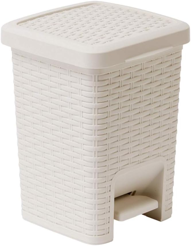 Addis Rattan Effect 6L Bathroom Bin Cream Calico Linen