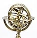 Nagina International Antique Vintage Zodiac Armillary Brass Sphere Globe Wooden Display | Pirate's Antique Ship Decor (Medium, Antique Brass)