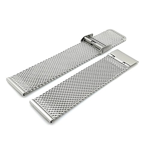 Stainless Steel Milanese Loop Watch Band Mesh Band 22mm Smart Watch Strap Replacement Wrist Bands Bracelet Classic Polished Silver - Thumbnail 4