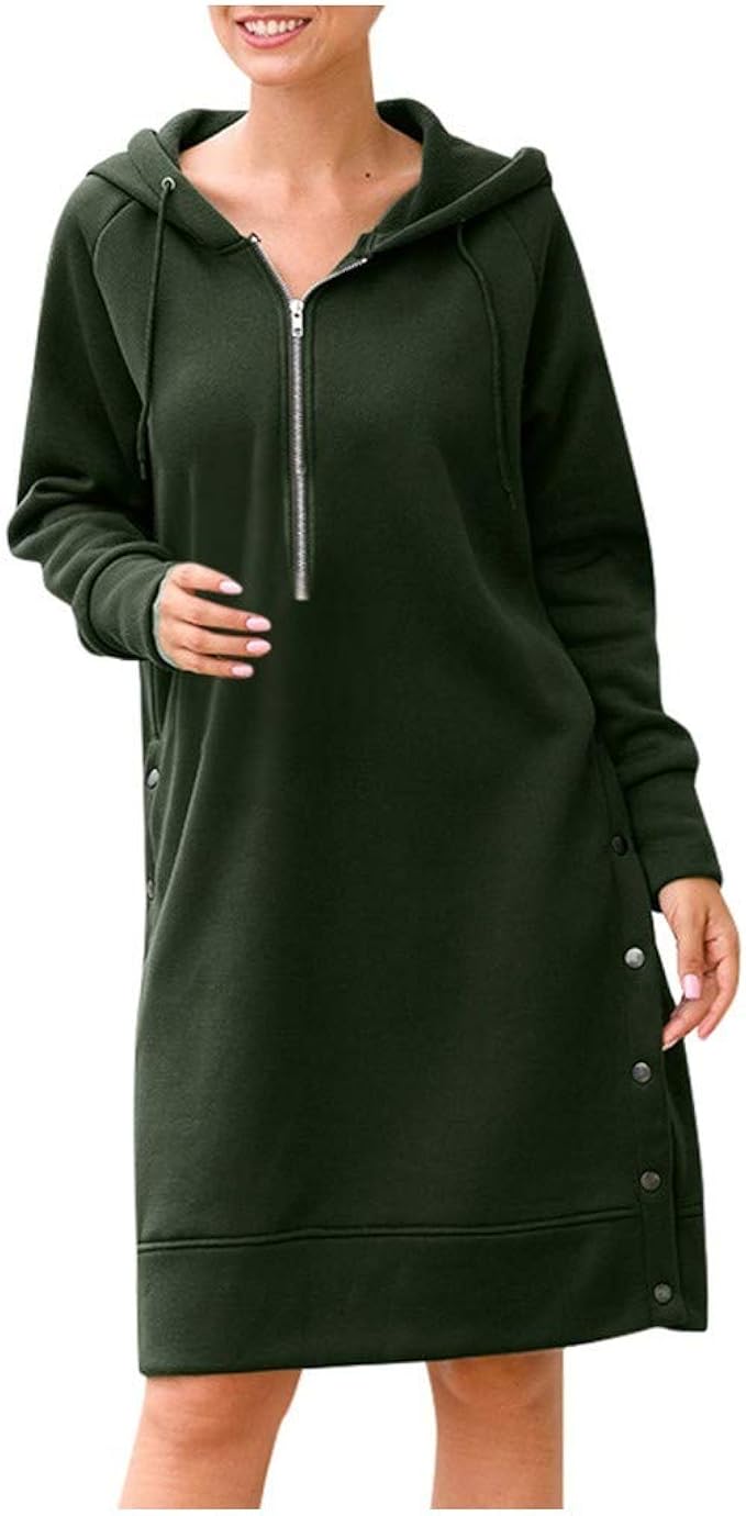 zip up sweatshirt dress