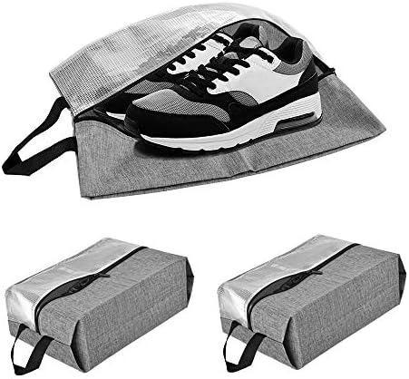 3 PACK Travel Shoe Bags with Zippered & Handle Strap CGBE Visible Nylon Mesh Shoe Carrying Organizers One Fit Most