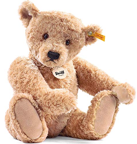 Steiff Kuscheltier Elmar Teddybär, Süßes Stofftier mit Kunststoffaugen, Kinder, Jungen & Mädchen, Plüschtier 32 cm, Beige, 022456
