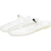 CEFISOP Clear Jelly Slide Sandals for Women Slip On Closed Round Toe Mesh Hollow Flat Mary Jane Mules Beach Jellies Comfortable Buckle Strap Slippers Shoes