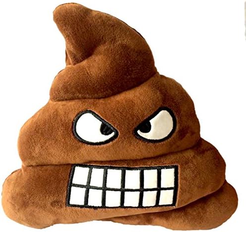 Cute Poop Emoji Pillow Emoticon Stuffed Plush Toy Doll Poop Emoji Round Cushion Toy Best Gift For Kids Friend (Angry)-2