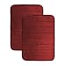 Luxor Linens - Memory Foam Bath Mat (17 x 25 inch) - Giovanni Line - Luxurious, Super Soft & Absorbent with Anti-Slip Backing - Available in a Wide Variety of Colors (2-Piece Set, Wine)