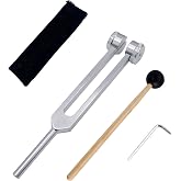 CashBeat 128 Hz Weighted Tuning Fork, Medical for Healing, Sonic Slider | Professional aluminum alloy C128 with silicone hammer, storage bag, cleaning cloth, sound therapy, nerve testing