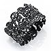 YACQ Women's Flower Stretch Cuff Bracelet fit Wrist Size 6-1/2 to 7-1/2 Inch - Comfortable Elastic Band & Floral Pattern Crystal Jewelry - Lead & Nickle Free - Halloween Costume Outfit
