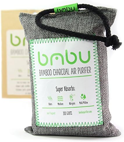 bmbu Bamboo Charcoal Car Deodorizer/Car Freshener Bag - Remove Odor, Control Moisture & Purifier Your Car, Closet, Bathroom, Kitchen, Litter Box - Non-Fragrant Alternative to Sprays (1)