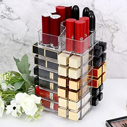 Premium Acrylic Rotating Cosmetic Lipsticks Tower, ROSELIFE Lipsticks