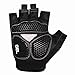 WOLFBIKE Non-Slip Gel Pad Gloves Cycling Riding Glove Short Half Finger,Black,L(8-9cm))