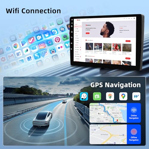 【8 Core 6+128G】 Hodozzy Carplay Car Radio for Citroen C4 2004-2009, 9 Inch Touch Screen Android Car Radio with Android Auto/WiFi/GPS/RDS/FM/Bluetooth/USB/DSP