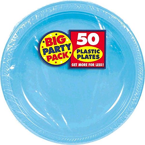 Amscan big party pack 50 count plastic lunch plates, 10…