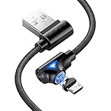 FLOVEME 360° Rotary Braided Micro USB Magnetic Cable Micro USB 2A Fast Charger Cables, Power Failure Protection for Samsung, HTC, LG, Nexus, Huawei, Sony, Nokia, Kindle, Motorola, etc(Black-3.3ft)
