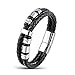 Areke Men Women Wide Braided Leather Bracelet Bangle Rope Stainless Steel Magnetic Clasp 7.5-8.5 Inch Item Length 8.5inch