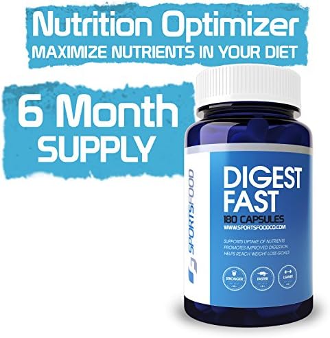 DigestFAST 545mg x 180 Capsules, Nutrient Absorption Optimizer, Premium Enzymes to Enhance Digestion Utilization 6 Month Supply