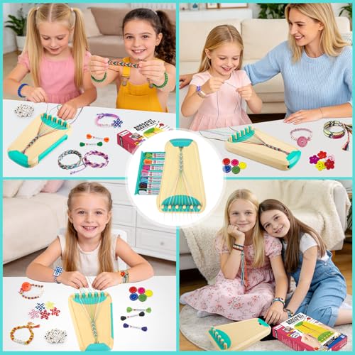Hzitcigm Girl's Bracelet Kit 6 7 8 9 10 11 12 Years Brazilian Bracelets DIY Children's Jewellery Creative Gift for Birthday Christmas Easter