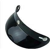 JQF Gear Motorcycle Helmet Peak Visor Shield for 3/4 Open Face Retro Helmet | peak visor fits 3/4 vintage open face helmets and half helmets with 3 snaps,3-Snap Bubble Sun Visor,Helmet Peak Shield Visor