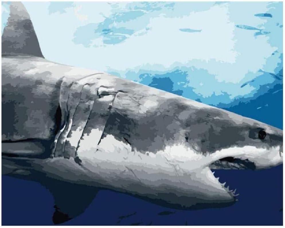 Kkxka Jigsaw Puzzle Adult Puzzle Wooden Puzzle Classic Puzzle Marine Great White Shark Animal DIY Modern Art Home Decor（1000 Pieces）