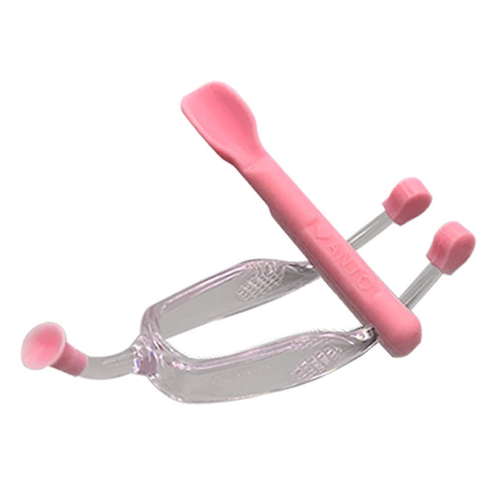 MULOVE Soft Contact Lens Insertion and Remover Tool Set - Contact Lens Handler Device Includes Tweezers with Suction Cup and Soft Silicone Scoop, Contact Lenses Removers for Travel Home to Use (Pink)