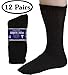 Debra Weitzner Diabetic Crew Socks Mens Womens Non-binding Socks Loose Fit 12 Pairs Black