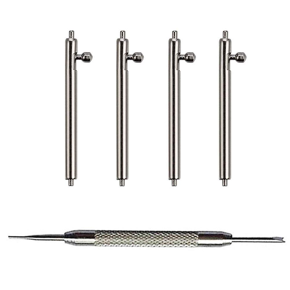 YOFUNTLE 20mm Quick Release Spring Bars,4PCS Stainless Steel Watch Replacement Band Spring Bars Strap Link Pins Diameter 1.5mm +Spring Bar Tool for Samsung Galaxy Watch 42mm/Active/Active 2