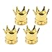 (Pack of 4) Gold 8mm Crown Tire/Wheel Rims Air Valve Stem Cap Compatible with Car Truck Hot Rod ATV