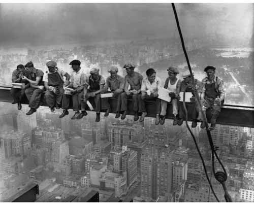 Quality digital print of a vintage photograph -Lunch Atop A Skyscraper, New York 1932. Black &amp; White 5x7 inches - Luster Finish